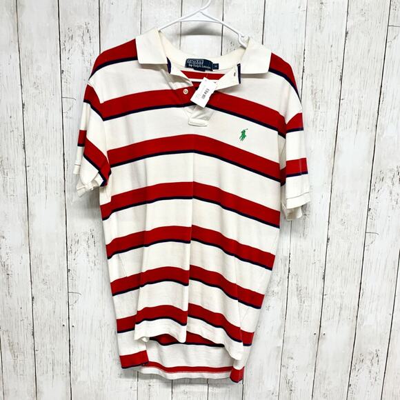Ralph Lauren Other - Polo Ralph Lauren Shirt Men Size Medium Collared Button Stripe Polo Red White
